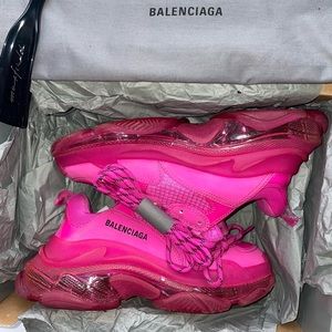 Pink Balenciaga triple s clear sole